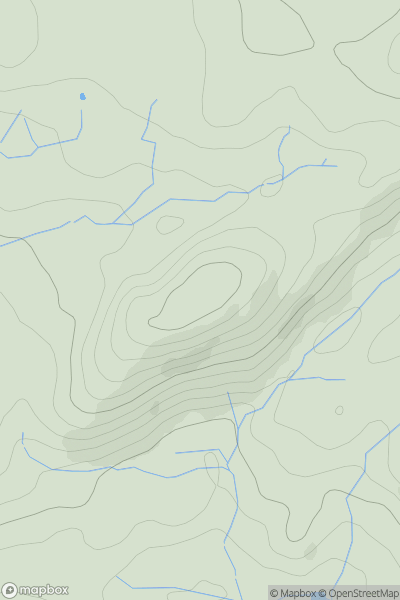 Thumbnail image for Pen y Garth [Bala to Welshpool] showing contour plot for surrounding peak